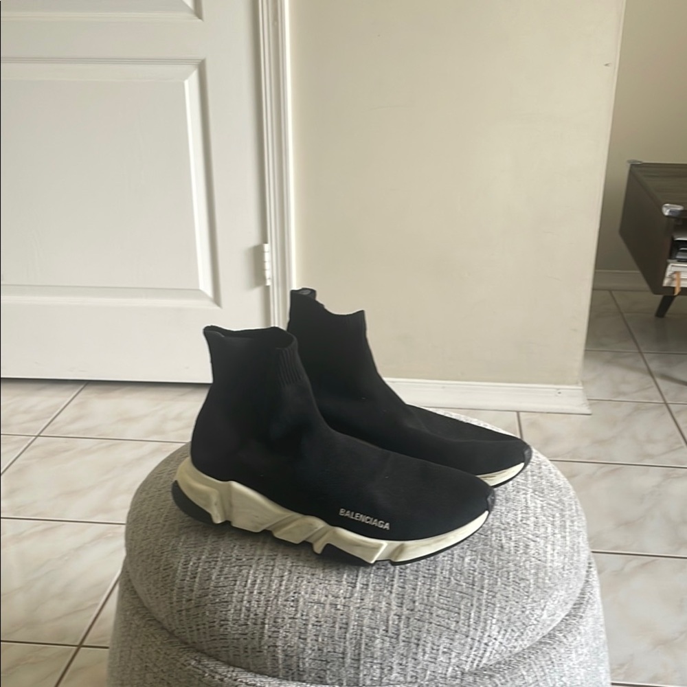 Balenciaga Black and White Sock Sneakers